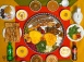 سینی گوشت با سرویس کامل در رستوران مروارید عنبران