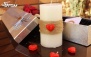 پکیج 3: شمع سفید با طرح کنف و قلب از آسا تجارت کیش